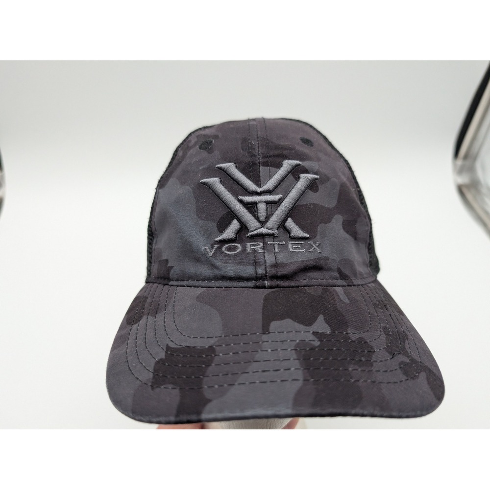 Vortex Optics Black Camo Trucker Hat Mesh Snapback Adjustable OSFM Logo Cap